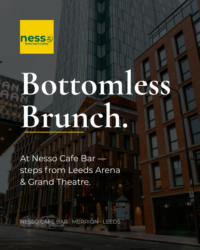 Bottomless brunch Leeds Nesso Cafe Bar cocktails and prosecco