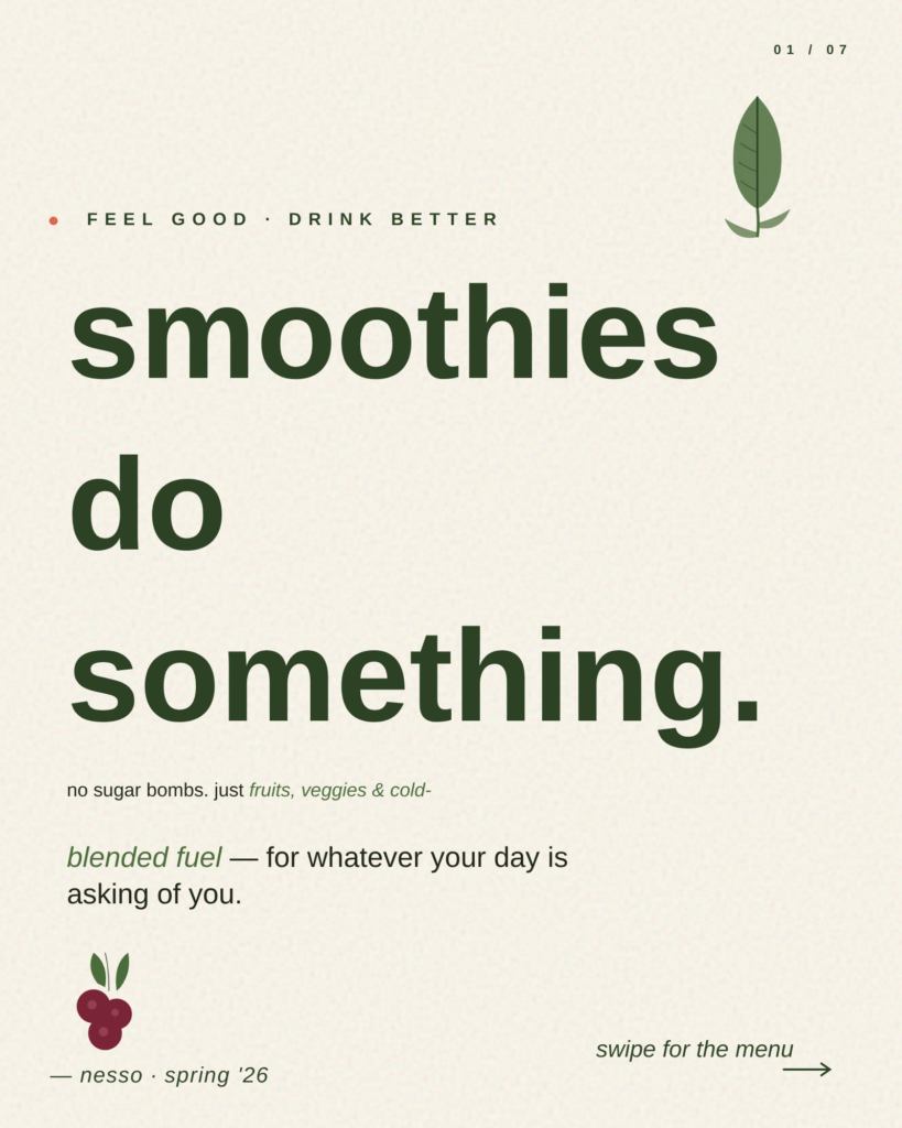 Healthy smoothies in Leeds at Nesso Cafe Bar