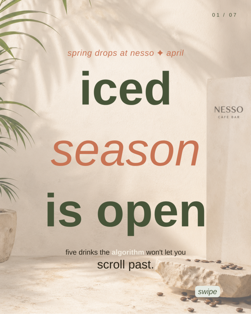Iced drinks in Leeds at Nesso Cafe Bar spring menu