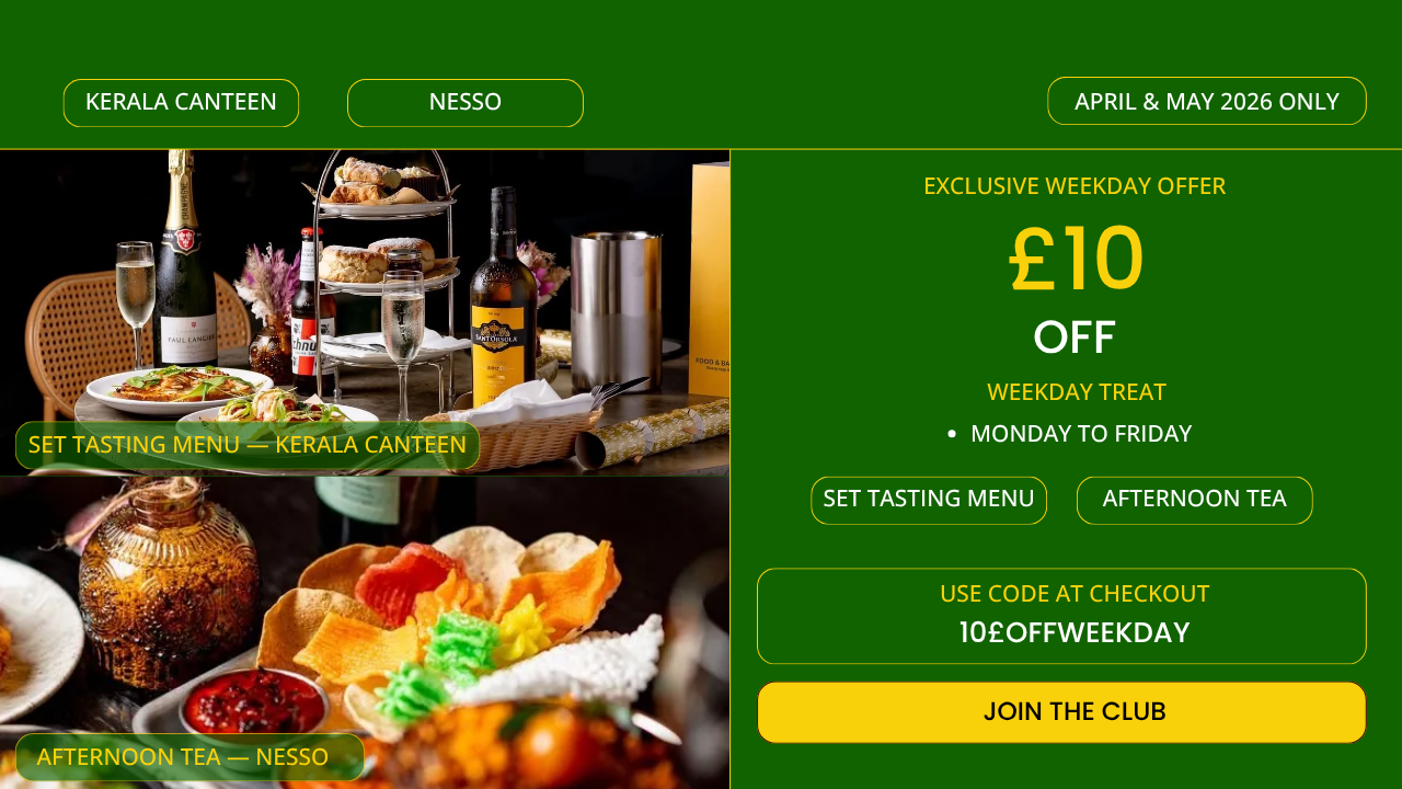£10 off afternoon tea at Nesso Leeds — weekday exclusive offer April and May 2026