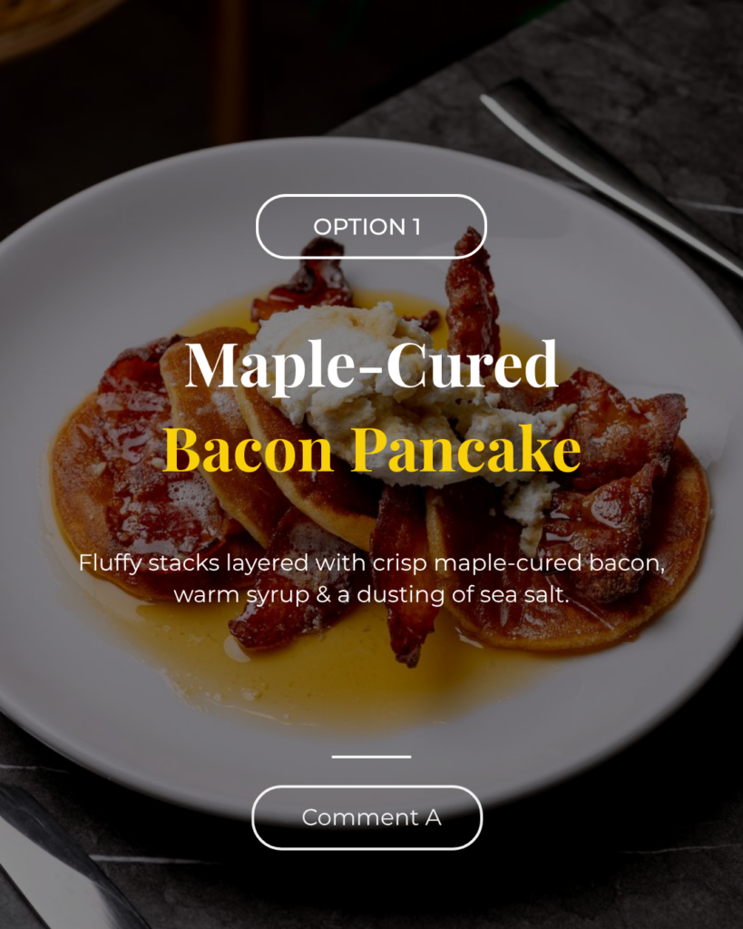 Maple cured bacon pancake Leeds sweet savoury brunch