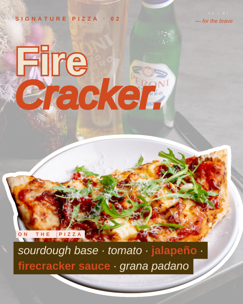 Spicy sourdough pizza in Leeds Fire Cracker Nesso Cafe Bar