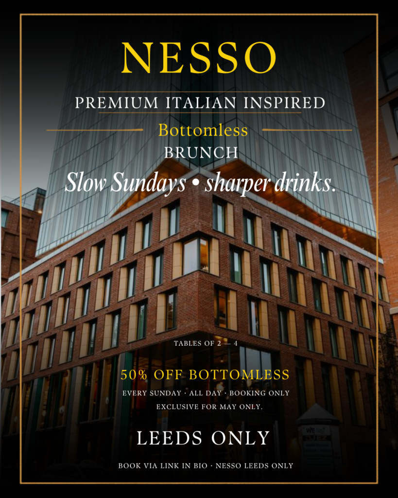 Bottomless brunch Leeds at Nesso Coffee with Italian brunch plates and drinks