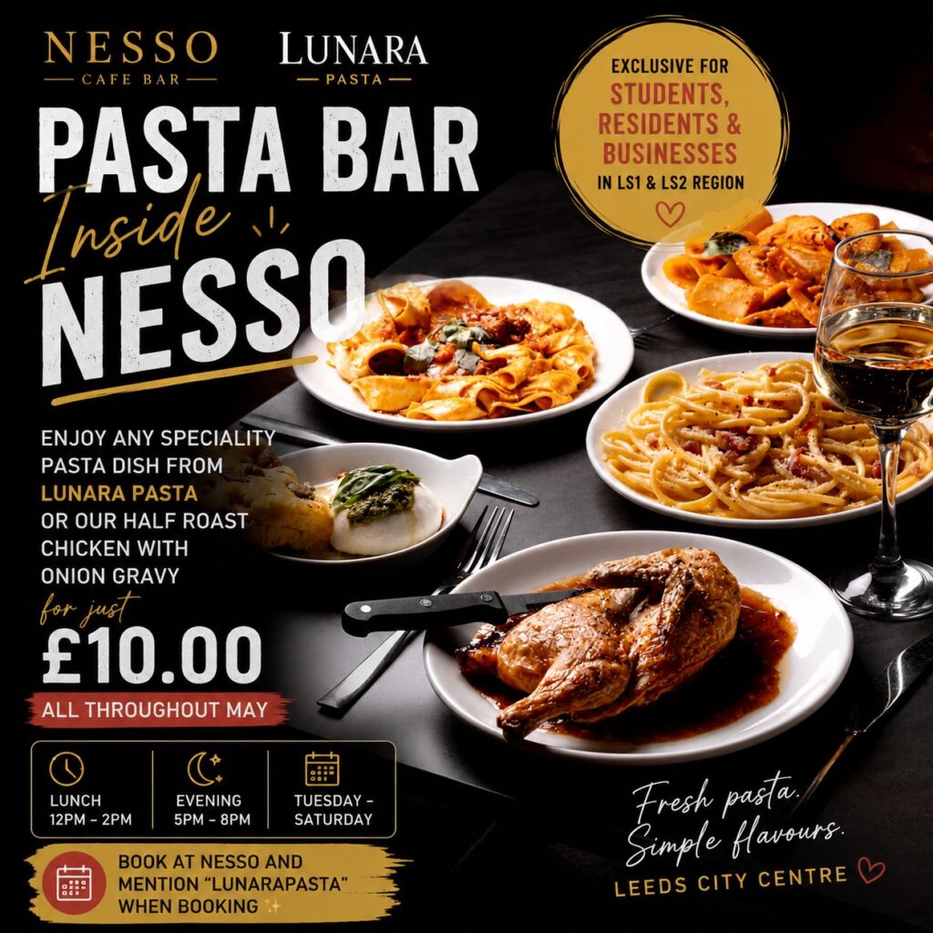 Bottomless dinner pasta and Aperol spritz at Lunara Pasta Leeds city centre
